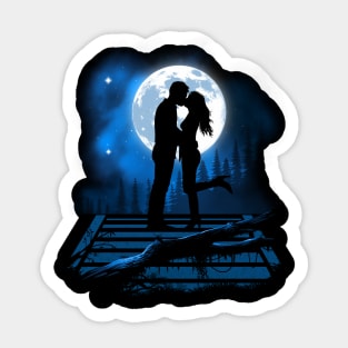 Kiss under the moon Sticker